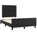 vidaXL Cadre de lit avec tête de lit noir 120x190 cm similicuir