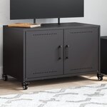vidaXL Meuble TV noir 68x39x43 5 cm acier laminé à froid