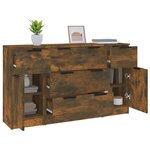 vidaXL Ensemble de buffets 3 Pièces chêne fumé bois d'ingénierie