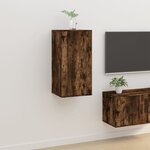 vidaXL Meuble TV mural Chêne fumé 40x34 5x80 cm