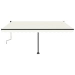 vidaXL Auvent manuel rétractable avec LED 450x300 cm Crème