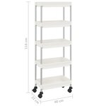 vidaXL Chariot de cuisine 5 niveaux Blanc 42x29x128 cm Fer et ABS
