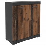 FMD Commode avec 2 portes 80x34 9x89 9 cm gris et style ancien
