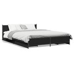 vidaXL Cadre de lit avec tiroirs sans matelas noir 150x200 cm