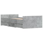 vidaXL Cadre de lit tête de lit et pied de lit gris béton 90x190 cm