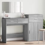 vidaXL Ensemble de coiffeuse 3 Pièces sonoma gris bois d'ingénierie