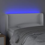 vidaXL Tête de lit à LED Blanc 83x16x78/88 cm Similicuir