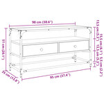 vidaXL Meuble TV et dessus en verre noir 80x35x51 cm bois d'ingénierie