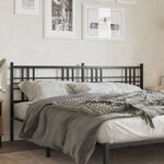vidaXL Tête de lit métal noir 200 cm