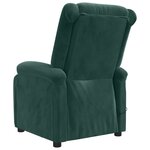 vidaXL Fauteuil électrique de massage Vert foncé velours