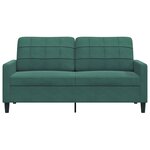 vidaXL Canapé à 2 places Vert foncé 140 cm Velours