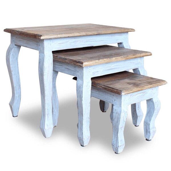 vidaXL Ensemble de tables gigognes 3 Pièces Bois de récupération massif