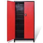 vidaXL Armoire à outils avec 2 portes Acier 90x40x180 cm Noir et rouge