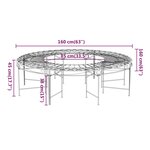 vidaXL Banc circulaire tour d'arbre Ø160 cm Noir Acier