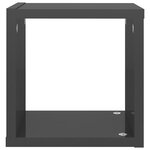 vidaXL Étagères cube murales 6 Pièces gris brillant 22x15x22 cm