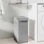 vidaXL Panier à linge pliable Gris 26x34 5x59 5 cm Tissu en faux lin