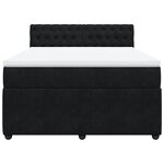 vidaXL Sommier à lattes de lit et matelas Noir 160x200 cm Velours