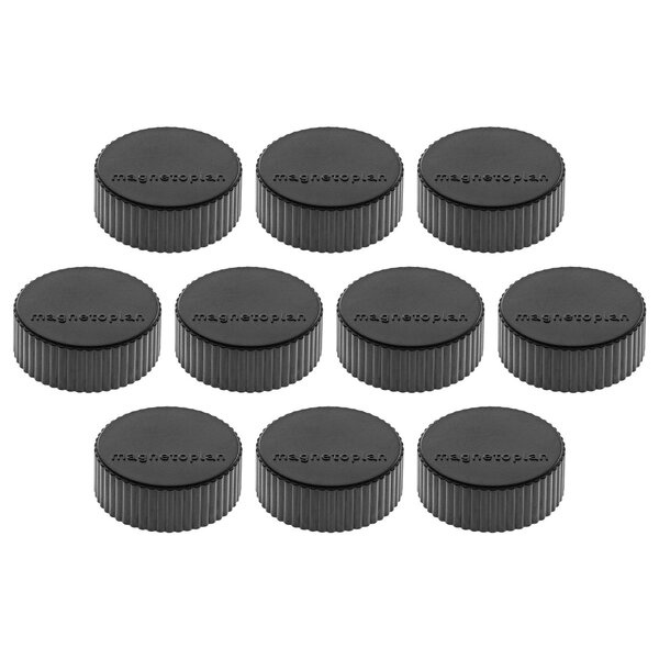 Paquet de 10 Discofix aimant rond 'magnum' 2Kg Noir MAGNÉTOPLAN
