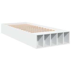 vidaXL Cadre de lit blanc 75x190 cm bois d'ingénierie