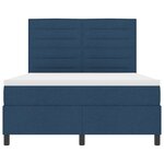 vidaXL Lit avec Sommier Bleu 140x190 cm Tissu