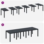 Ensemble de salle à manger de jardin vidaXL 13 pièces Anthracite Poly Rattan