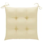 vidaXL Chaises de jardin et coussins blanc crème lot de 6 Teck massif