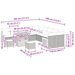 vidaXL Ensemble de sofa de jardin 13 pièces avec coussins en poly rotin noir et acacia