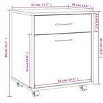 vidaXL Armoire roulante Chêne marron 45x38x54 cm Bois d'ingénierie