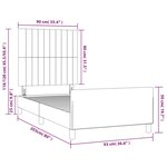vidaXL Cadre de lit sans matelas marron foncé 90x200 cm tissu