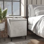 vidaXL Tables de chevet avec pieds en métal gris béton 40x30x50 cm