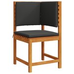 Fauteuil d'angle de jardin vidaXL avec coussins en bois d'acacia massif