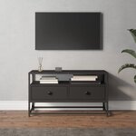 vidaXL Meuble TV noir 80x35x45 cm bois d'ingénierie
