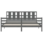 vidaXL Cadre de lit sans matelas gris 200x200 cm bois massif
