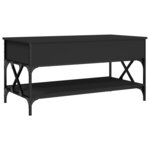 vidaXL Table basse noir 100x50x50 cm bois d'ingénierie et métal
