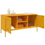 vidaXL Meuble TV jaune moutarde 100 5x39x50 5 cm acier