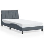 vidaXL Cadre de lit sans matelas gris foncé 100x200 cm velours
