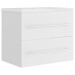 vidaXL Armoire d'évier avec lavabo intégré Blanc Aggloméré