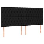vidaXL Cadre de lit sans matelas avec tête de lit noir 200x200cm tissu