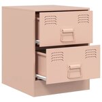 vidaXL Tables de chevet 2 Pièces rose 34 5x39x44 cm acier