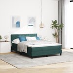 Lit à ressorts avec matelas vidaXL Vert foncé 140x190 cm Velours