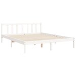 vidaXL Cadre de lit sans matelas blanc bois de pin massif