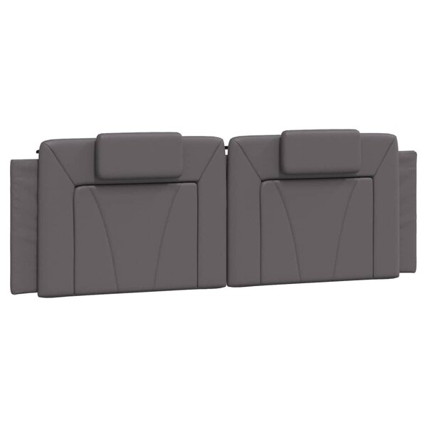 vidaXL Coussin de tête de lit gris 160 cm similicuir