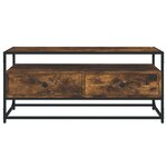 vidaXL Meuble TV chêne fumé 100x35x45 cm bois d'ingénierie