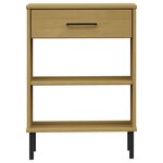 vidaXL Armoire console avec pieds en métal Marron Bois pin massif OSLO