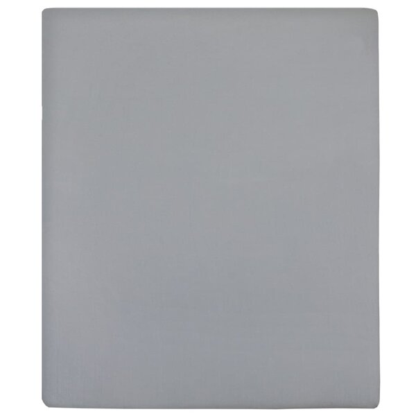 vidaXL Draps-housses Jersey 2 Pièces Gris 180x200 cm Coton