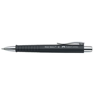 Stylo Bille Rétractable POLY BALL Pointe Moyenne Noir Encre Bleue x 5 FABER-CASTELL