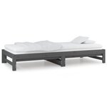 vidaXL Lit coulissant sans matelas gris 2x(90x200) cm