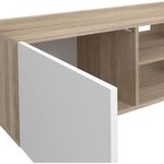 PILVI Meuble TV - Blanc et chene - L 180 x P 42 x H 37 cm