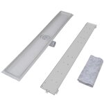 vidaXL Drain de douche linéaire 2 pc 930 x 140 mm Acier inoxydable