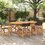 vidaXL Chaises pliables de jardin lot de 6 gris foncé tissu
